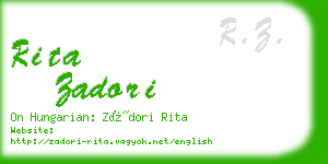 rita zadori business card